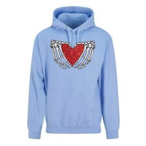 Skeleton Heart Hand Love Valentines Day Him Her Gift Unisex Surf Hoodie