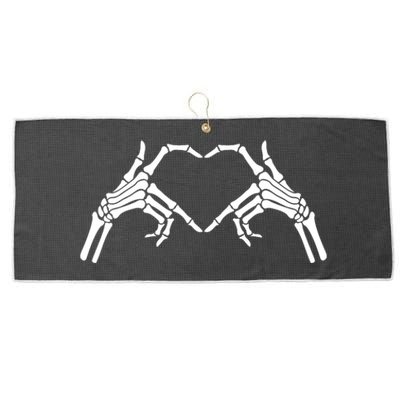 Skeleton Hand Heart Sign Bones Large Microfiber Waffle Golf Towel