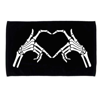 Skeleton Hand Heart Sign Bones Microfiber Hand Towel