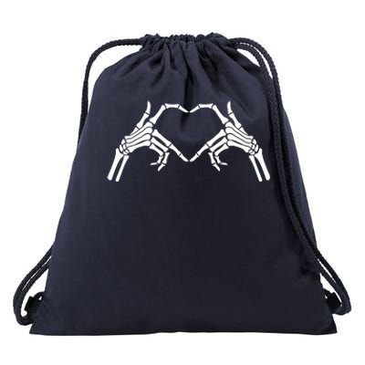 Skeleton Hand Heart Sign Bones Drawstring Bag