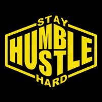 Stay Humble Hustle Hard Inspirational Bold Yellow Urban Vibe Impact Tech Backpack