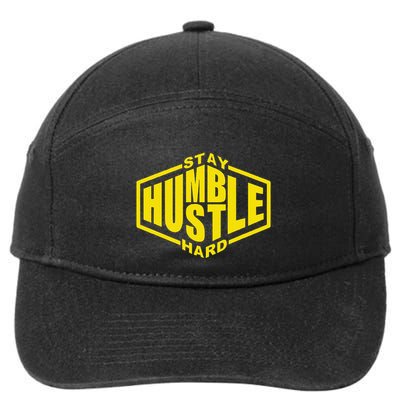 Stay Humble Hustle Hard Inspirational Bold Yellow Urban Vibe 7-Panel Snapback Hat