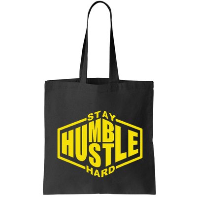 Stay Humble Hustle Hard Inspirational Bold Yellow Urban Vibe Bag