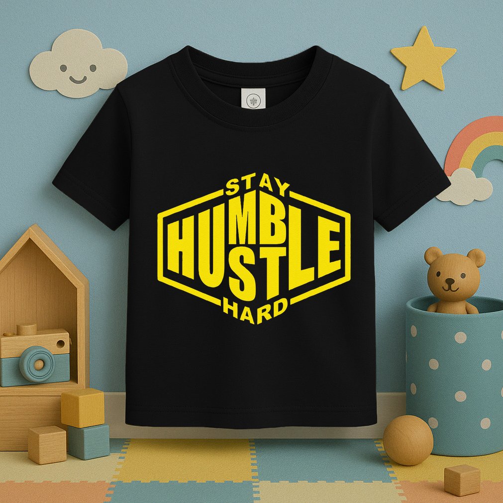 Stay Humble Hustle Hard Inspirational Bold Yellow Urban Vibe Toddler T-Shirt