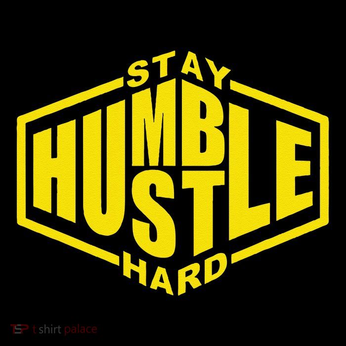 Stay Humble Hustle Hard Inspirational Bold Yellow Urban Vibe Women's V-Neck T-Shirt