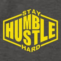 Stay Humble Hustle Hard Inspirational Bold Yellow Urban Vibe Vector Backpack
