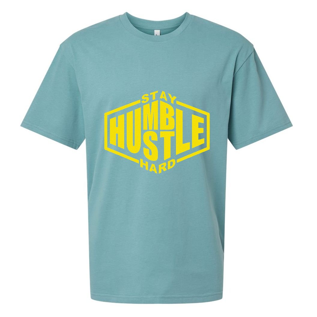 Stay Humble Hustle Hard Inspirational Bold Yellow Urban Vibe Sueded Cloud Jersey T-Shirt