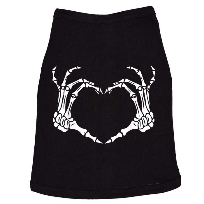 Skeleton Hand Heart Halloween Funny Bones Love Doggie Tank