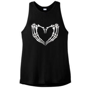 Skeleton Heart Hands Halloween Love Emo Goth Gothic Meaningful Gift Ladies PosiCharge Tri-Blend Wicking Tank