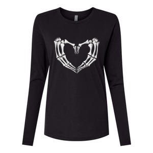 Skeleton Heart Hands Halloween Love Emo Goth Gothic Meaningful Gift Womens Cotton Relaxed Long Sleeve T-Shirt