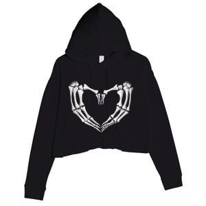 Skeleton Heart Hands Halloween Love Emo Goth Gothic Meaningful Gift Crop Fleece Hoodie