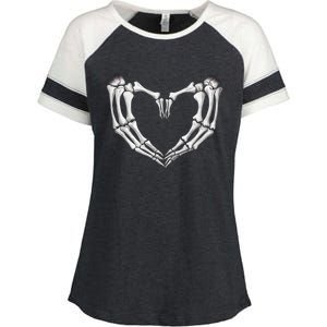 Skeleton Heart Hands Halloween Love Emo Goth Gothic Meaningful Gift Enza Ladies Jersey Colorblock Tee