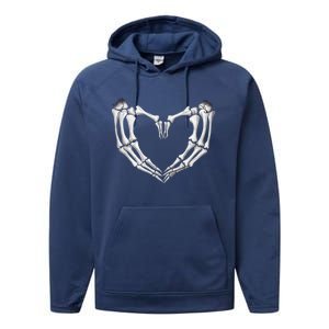 Skeleton Heart Hands Halloween Love Emo Goth Gothic Meaningful Gift Performance Fleece Hoodie