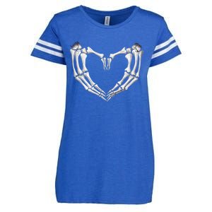 Skeleton Heart Hands Halloween Love Emo Goth Gothic Meaningful Gift Enza Ladies Jersey Football T-Shirt