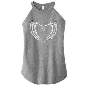 Skeleton Heart Hands Halloween Love Emo Goth Gothic Meaningful Gift Women's Perfect Tri Rocker Tank