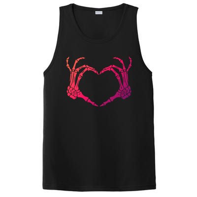 Skeleton Hand Heart Sign Bones Costume Halloween Party Great Gift PosiCharge Competitor Tank