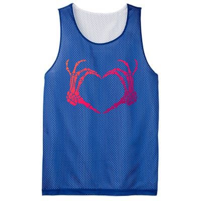 Skeleton Hand Heart Sign Bones Costume Halloween Party Great Gift Mesh Reversible Basketball Jersey Tank