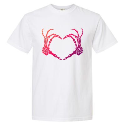 Skeleton Hand Heart Sign Bones Costume Halloween Party Great Gift Garment-Dyed Heavyweight T-Shirt