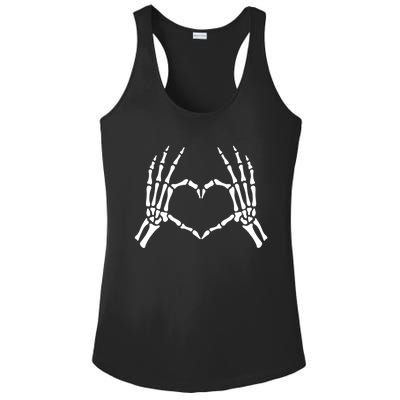 Skeleton Hand Heart Sign Funny Bones Halloween Costume Gift Ladies PosiCharge Competitor Racerback Tank