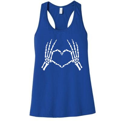 Skeleton Hand Heart Sign Funny Bones Halloween Costume Gift Women's Racerback Tank