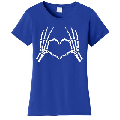 Skeleton Hand Heart Sign Funny Bones Halloween Costume Gift Women's T-Shirt