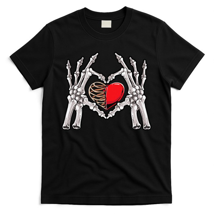 Skeleton Hand Heart Sign Bones Costume Love Skull Tapestry T-Shirt