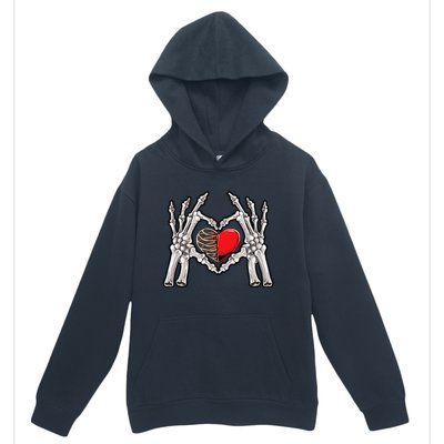 Skeleton Hand Heart Sign Bones Costume Love Skull Tapestry Urban Pullover Hoodie