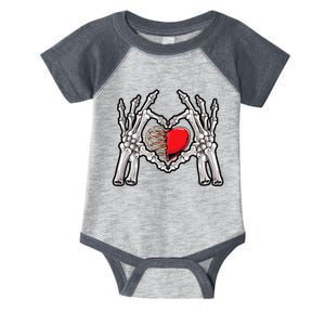 Skeleton Hand Heart Sign Bones Costume Love Skull Tapestry Infant Baby Jersey Bodysuit