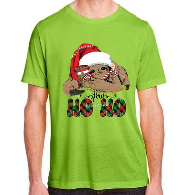 Slow Ho Ho Merry Slothmas Christmas Vibes Xmas YAll Gift Adult ChromaSoft Performance T-Shirt