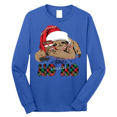 Slow Ho Ho Merry Slothmas Christmas Vibes Xmas YAll Gift Long Sleeve Shirt