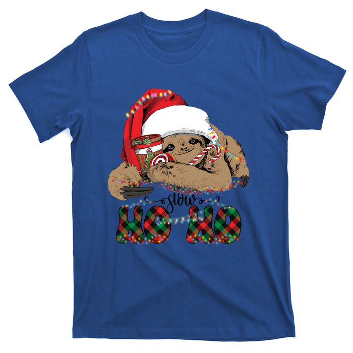 Slow Ho Ho Merry Slothmas Christmas Vibes Xmas YAll Gift T-Shirt