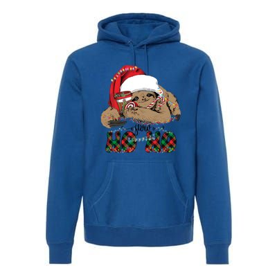 Slow Ho Ho Merry Slothmas Christmas Vibes Xmas YAll Gift Premium Hoodie