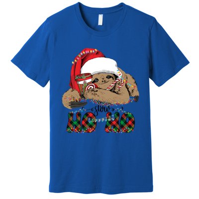 Slow Ho Ho Merry Slothmas Christmas Vibes Xmas YAll Gift Premium T-Shirt