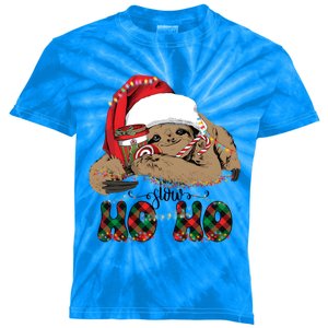 Slow Ho Ho Merry Slothmas Christmas Vibes Xmas YAll Gift Kids Tie-Dye T-Shirt