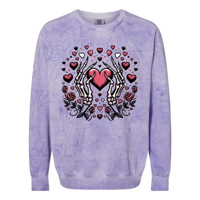 Skeleton Hand Heart: Gothic Love For ValentineS Day Gift Colorblast Crewneck Sweatshirt