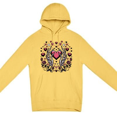 Skeleton Hand Heart: Gothic Love For ValentineS Day Gift Premium Pullover Hoodie