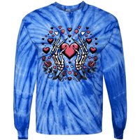 Skeleton Hand Heart: Gothic Love For ValentineS Day Gift Tie-Dye Long Sleeve Shirt