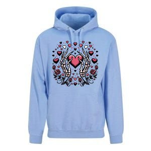 Skeleton Hand Heart: Gothic Love For ValentineS Day Gift Unisex Surf Hoodie