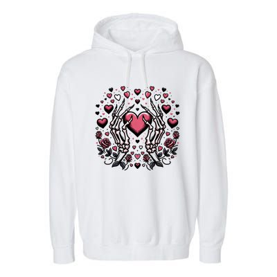 Skeleton Hand Heart: Gothic Love For ValentineS Day Gift Garment-Dyed Fleece Hoodie