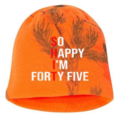 So Happy I'm Forty Five Funny 45 Years Old 45th Birthday Kati - Camo Knit Beanie