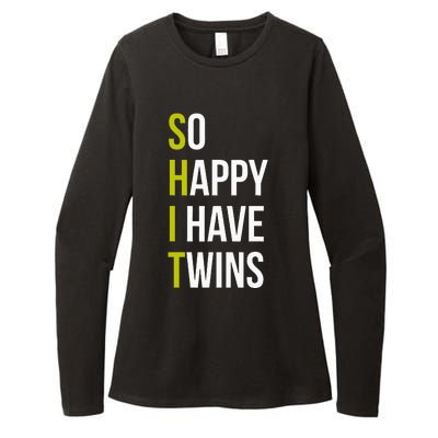 So Happy I Have Twins With Code Pregnancy Fathers Day Womens CVC Long Sleeve Shirt