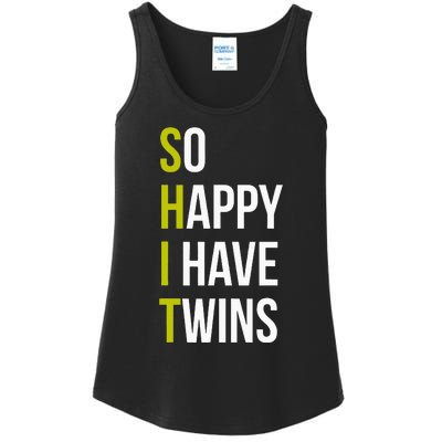 So Happy I Have Twins With Code Pregnancy Fathers Day Ladies Essential Tank