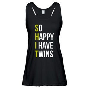 So Happy I Have Twins With Code Pregnancy Fathers Day Ladies Essential Flowy Tank