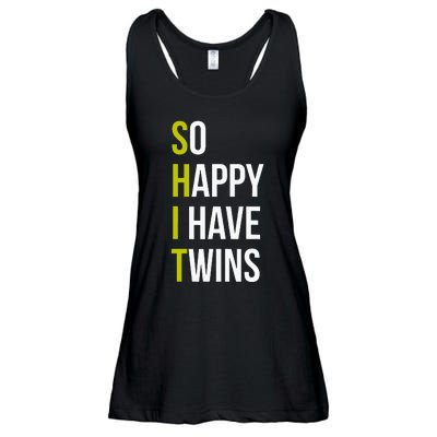 So Happy I Have Twins With Code Pregnancy Fathers Day Ladies Essential Flowy Tank