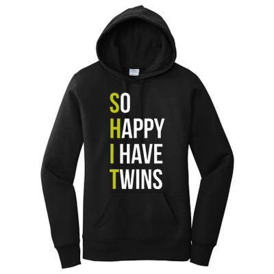 So Happy I Have Twins With Code Pregnancy Fathers Day Women's Pullover Hoodie