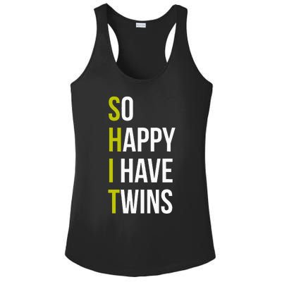 So Happy I Have Twins With Code Pregnancy Fathers Day Ladies PosiCharge Competitor Racerback Tank