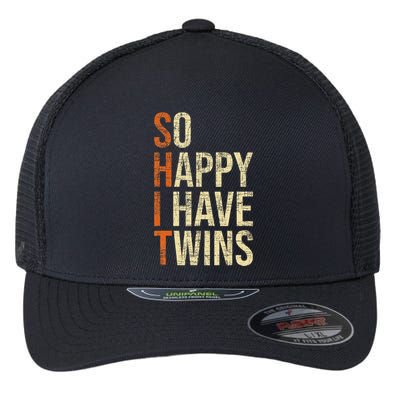 So Happy I Have Twins Twin Dad Father Mother Of Twins Flexfit Unipanel Trucker Cap