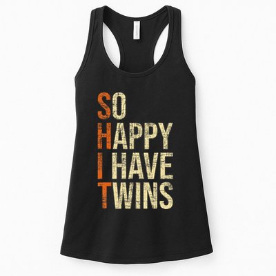 So Happy I Have Twins Twin Dad Father Mother Of Twins Womens Tank Top