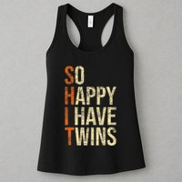 So Happy I Have Twins Twin Dad Father Mother Of Twins Womens Tank Top