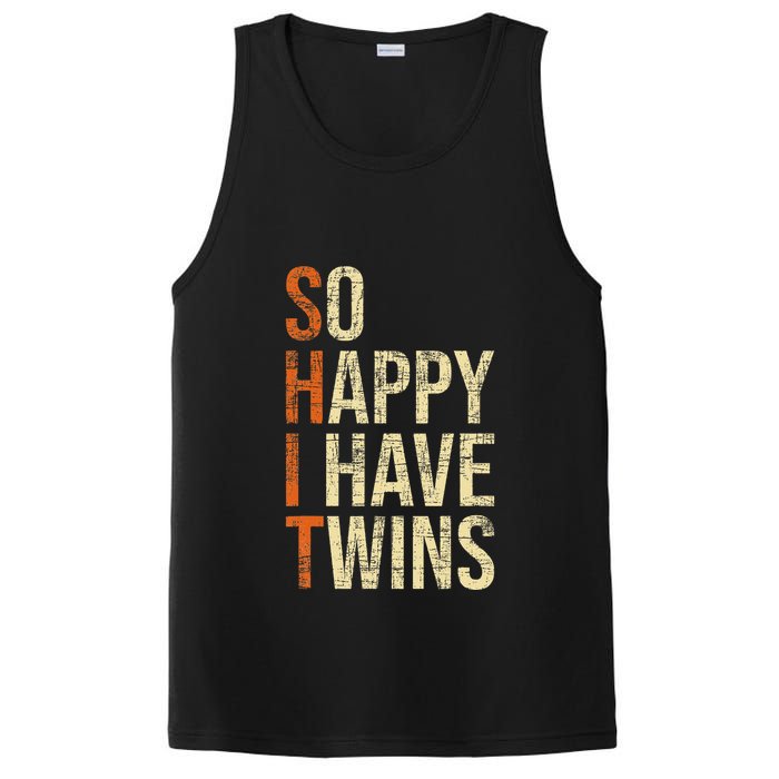 So Happy I Have Twins Twin Dad Father Mother Of Twins PosiCharge Competitor Tank